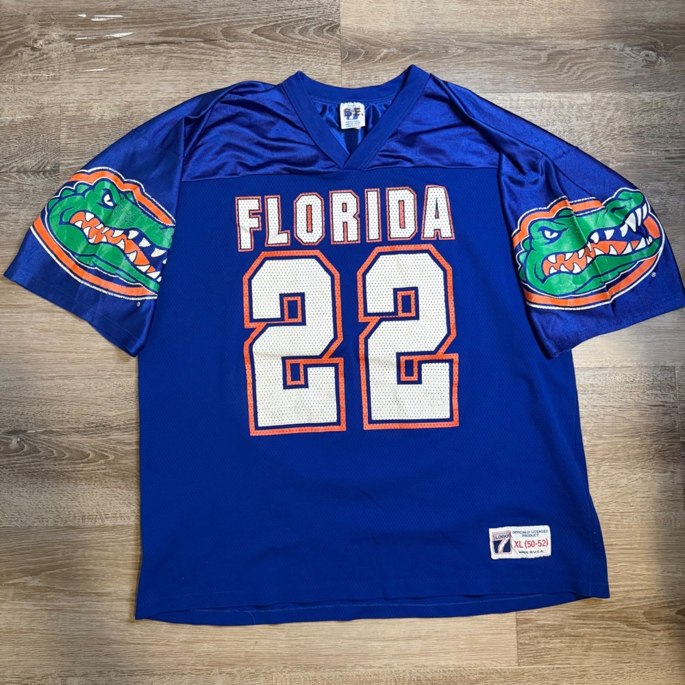 Vintage Logo 7 Florida‎ Gators Jersey Mens XL Blue Football 22 Made in USA 90s